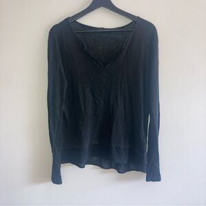 Sanctuary Women’s Black 100% Linen Career Office Long Sleeve Top Blouse Sz S